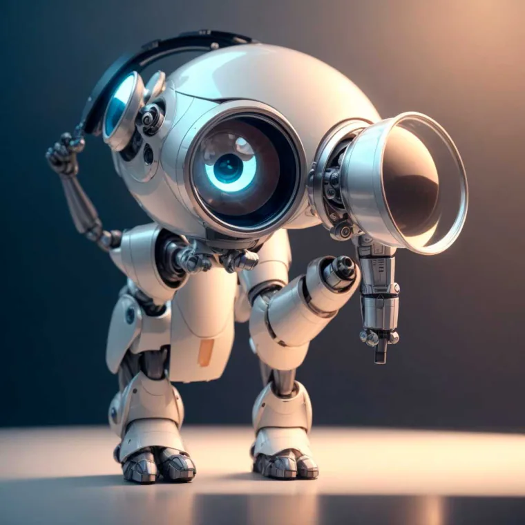 Robot mascot inspecting with a magnifying glass, representing our pre-launch review